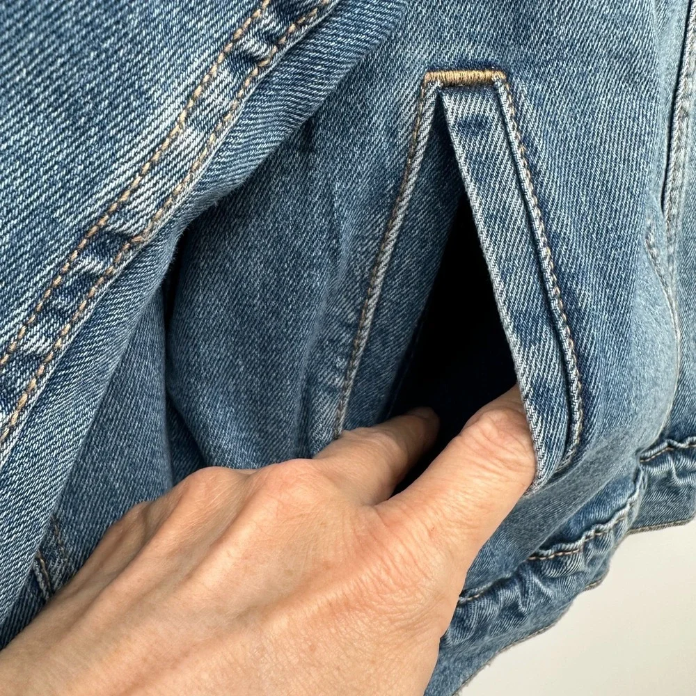 Old‎ Navy Denim Jacket Plus Size XXL Trucker Stretch Jean Pockets Minimalist New - Picture 8 of 13